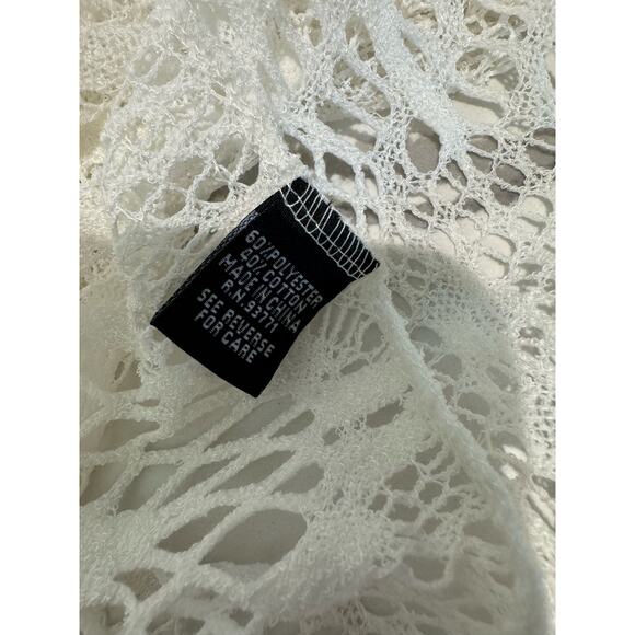 NWT Kaktus Cardigan Swim Cover-Up‎ Lace Crochet White Size Small Beach - Picture 6 of 7